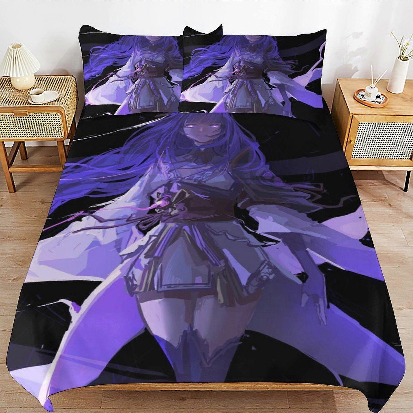 A233 GENSHIN IMPACT Gentle Surface Wrinkle Free Finish Cozy Design Soft Zip Bedding Duvet Cover Sets for Bedroom Use N233