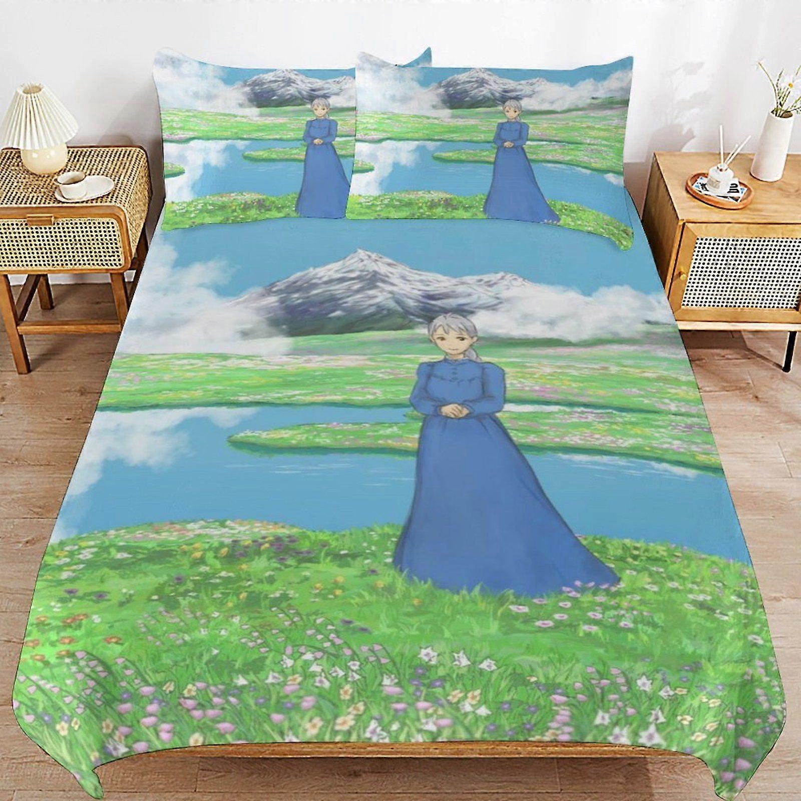 o500 Howls Moving Castle Practical Sleep Layer Strong Threads Functional Structure Soft Comfort Duvet Cover Sets Pick d500