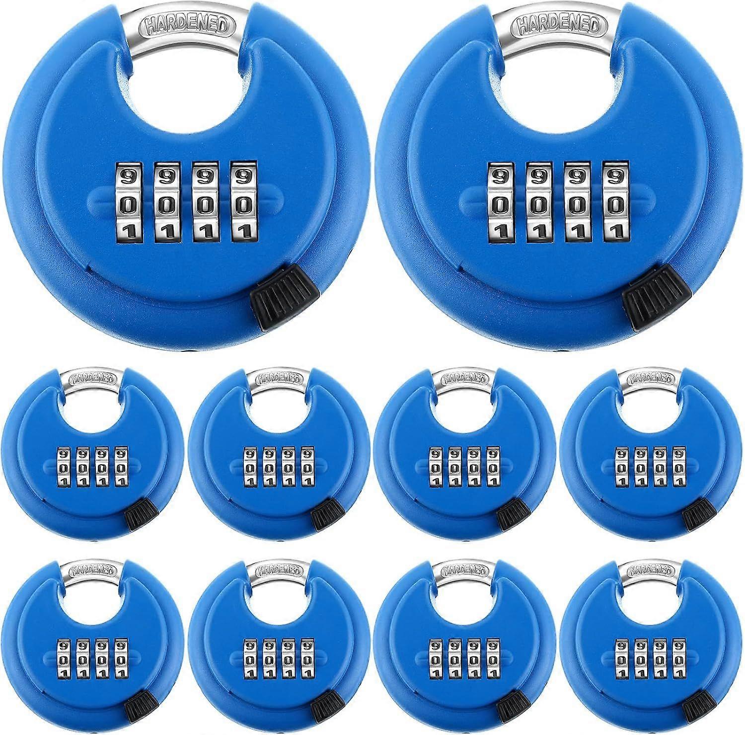 4 Digit Combination Locks Stainless Steel Code Disc Lock Combo Padlock with Hardened Steel Shackle for Sheds Locker Storage Unit Gym Fence Gate Outdoo