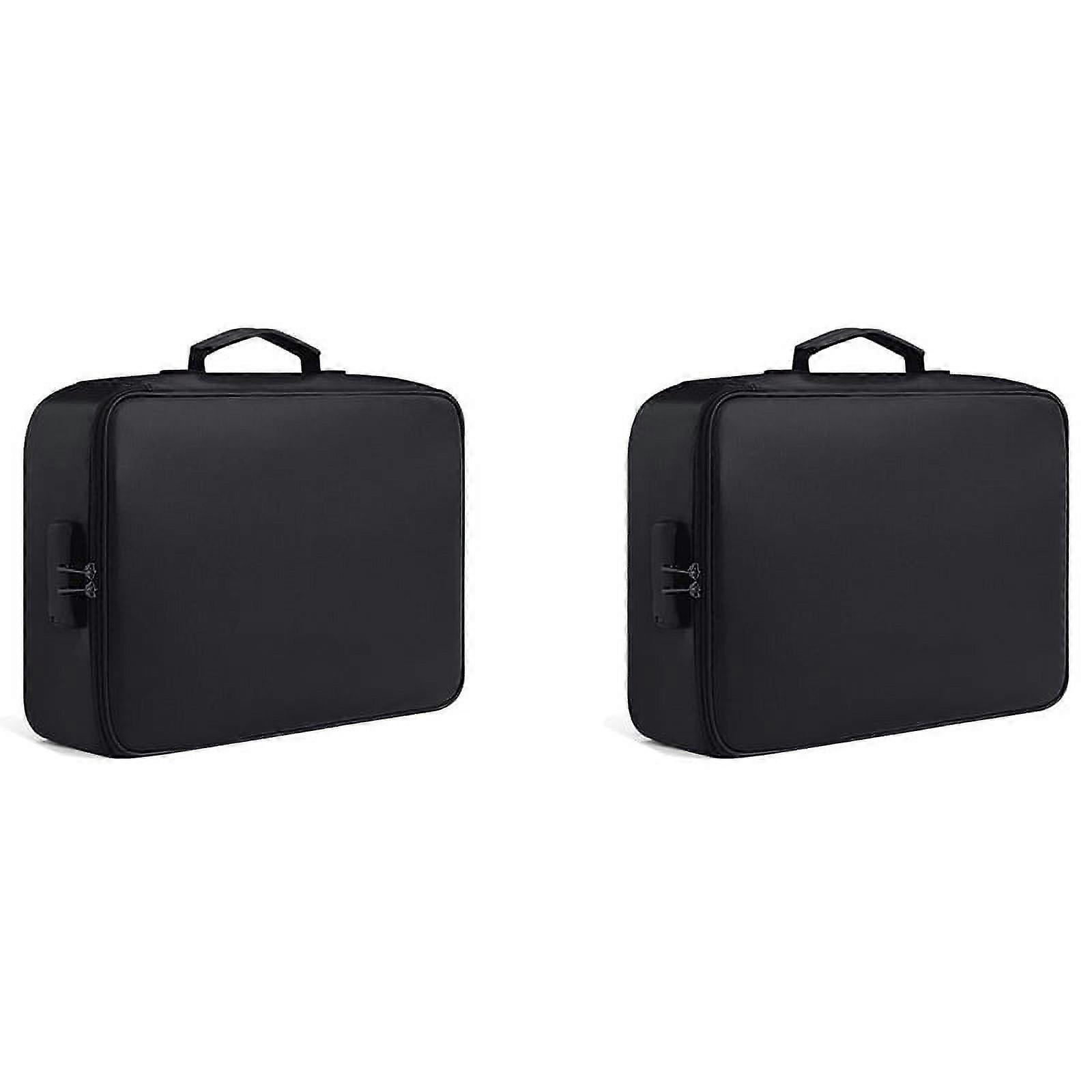 2X Fireproof Document Bag with Lock Home Office Travel Fireproof and Waterproof Box Portable Handle File Storage