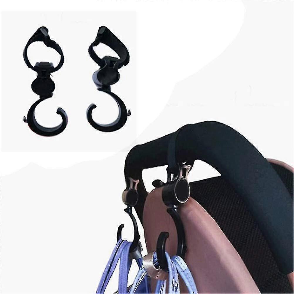 2 Pcs / Set Baby Hanger Bag Stroller Hook Stroller Rotate 360 Cart Hook