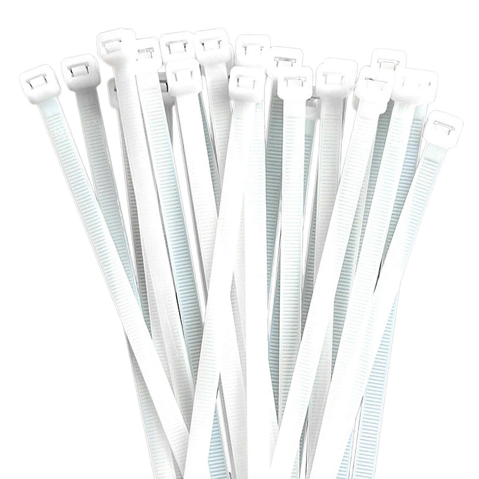 Durability Adjustable Nylons Straps With Quickly Release Reusable Plant Support Fasteners for Multipurpose Organizing  White