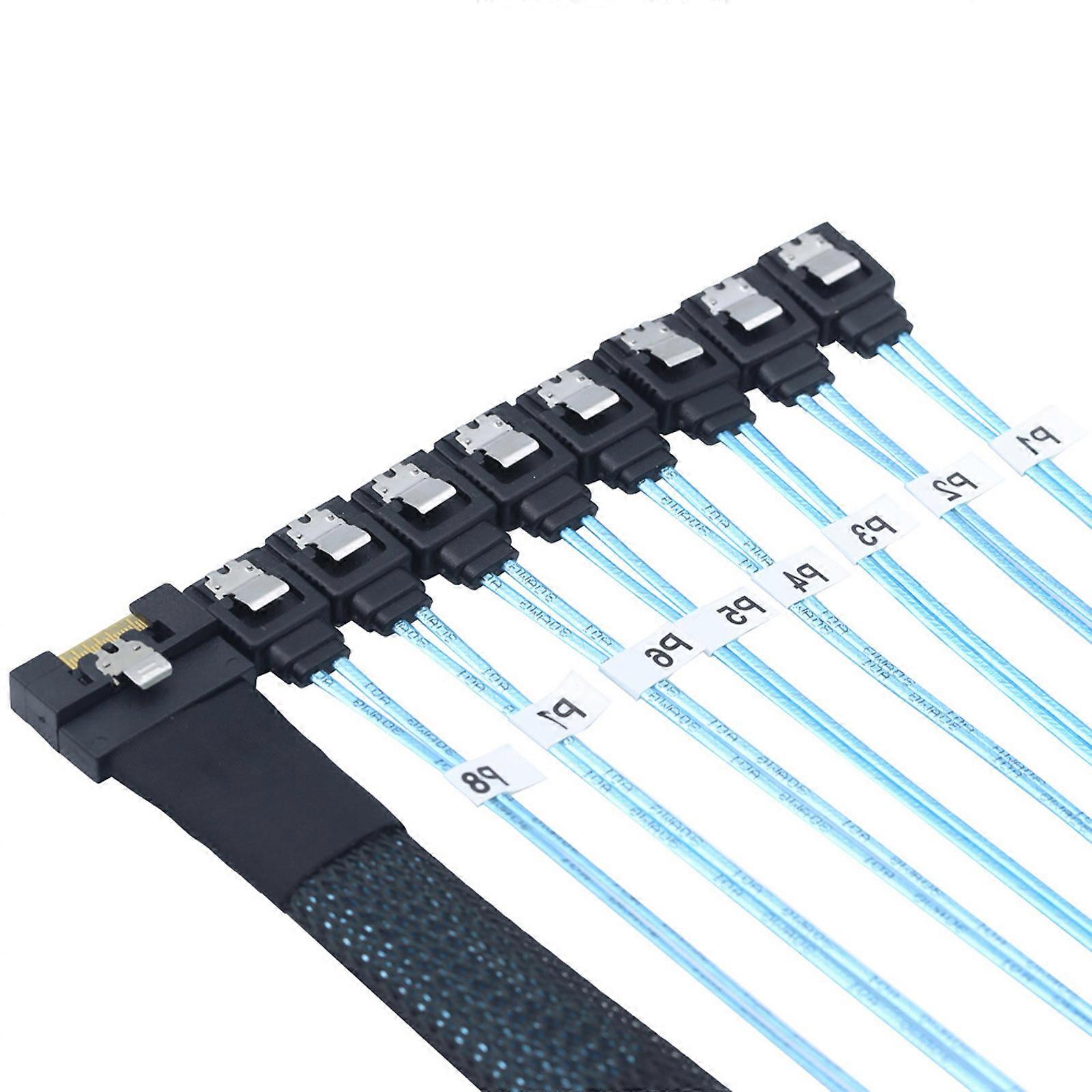 PCIe SFF 8611 8i to 8X 7P Connection Cable for Efficient Data Transfer for Tight Space 50/80/100cm Multicolor