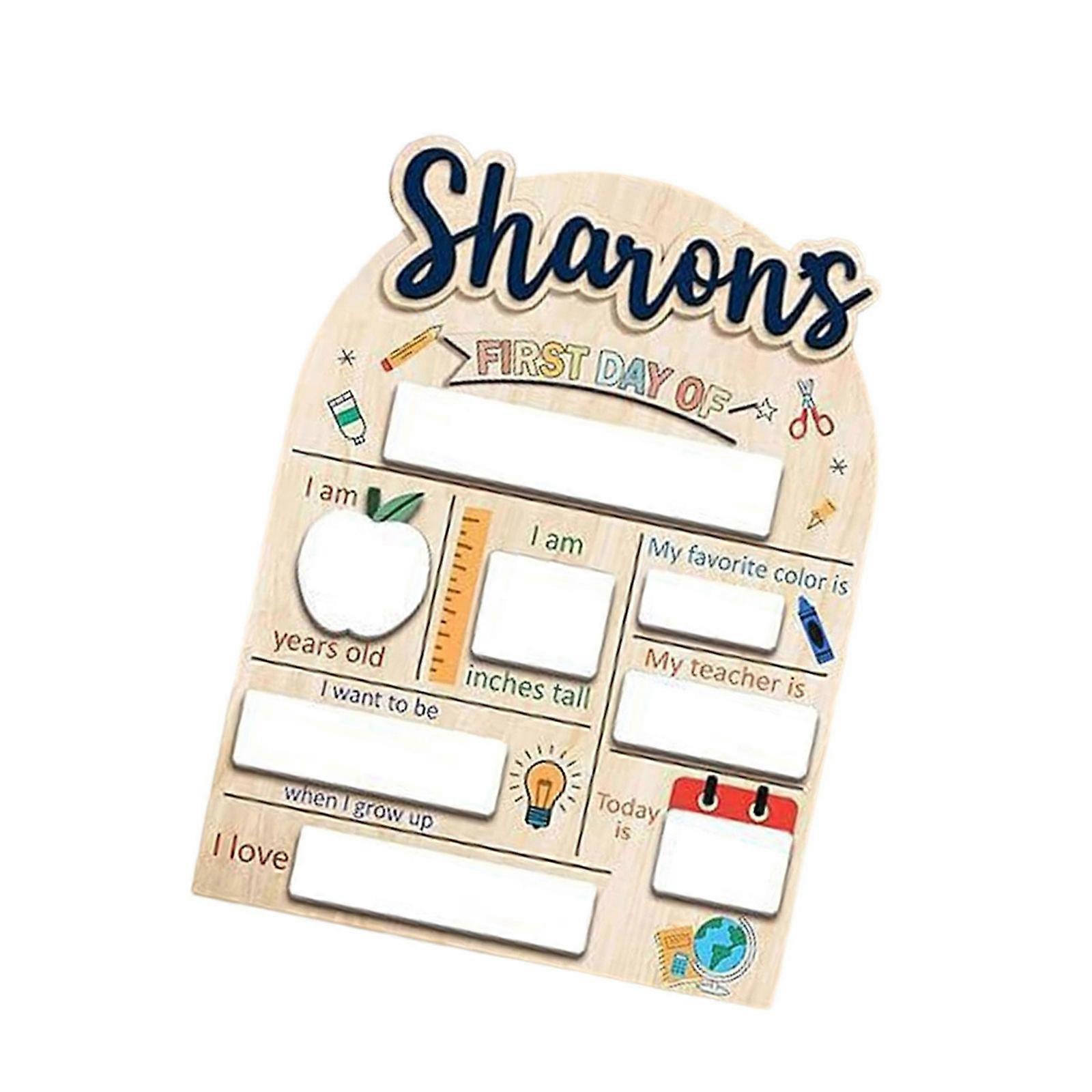 Wooden Welcome Back To School Sign Engraved Panel With Creative Patterns Classroom Door Decoration Individualized Name Option Multicolor