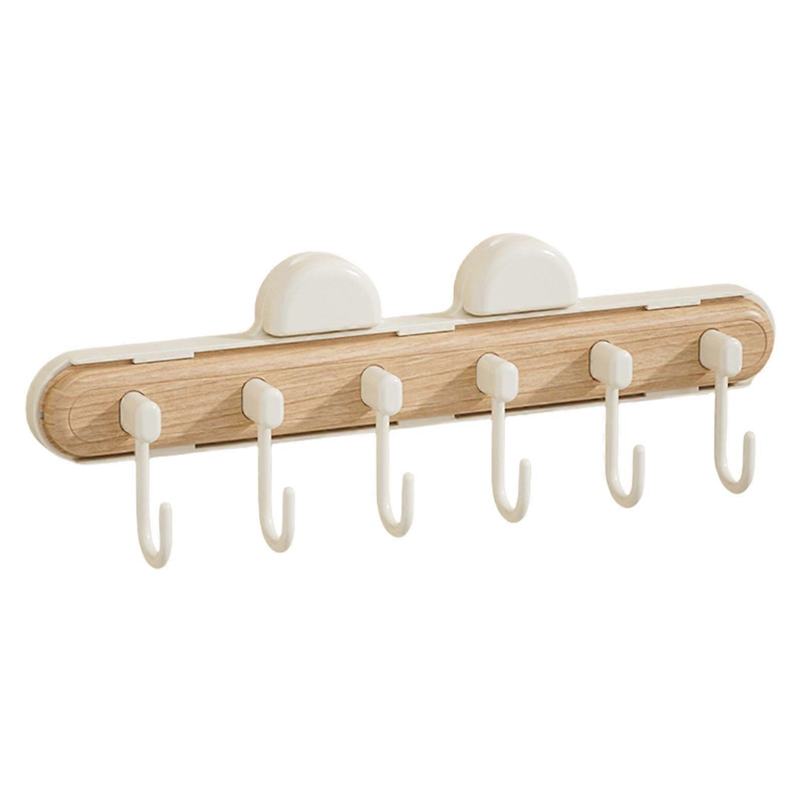 Sturdy And Stable Suction Hooks Retractable Hooks For Home Use Portable Convenient Design With 360 Degree Rotation  Wood Grain Color