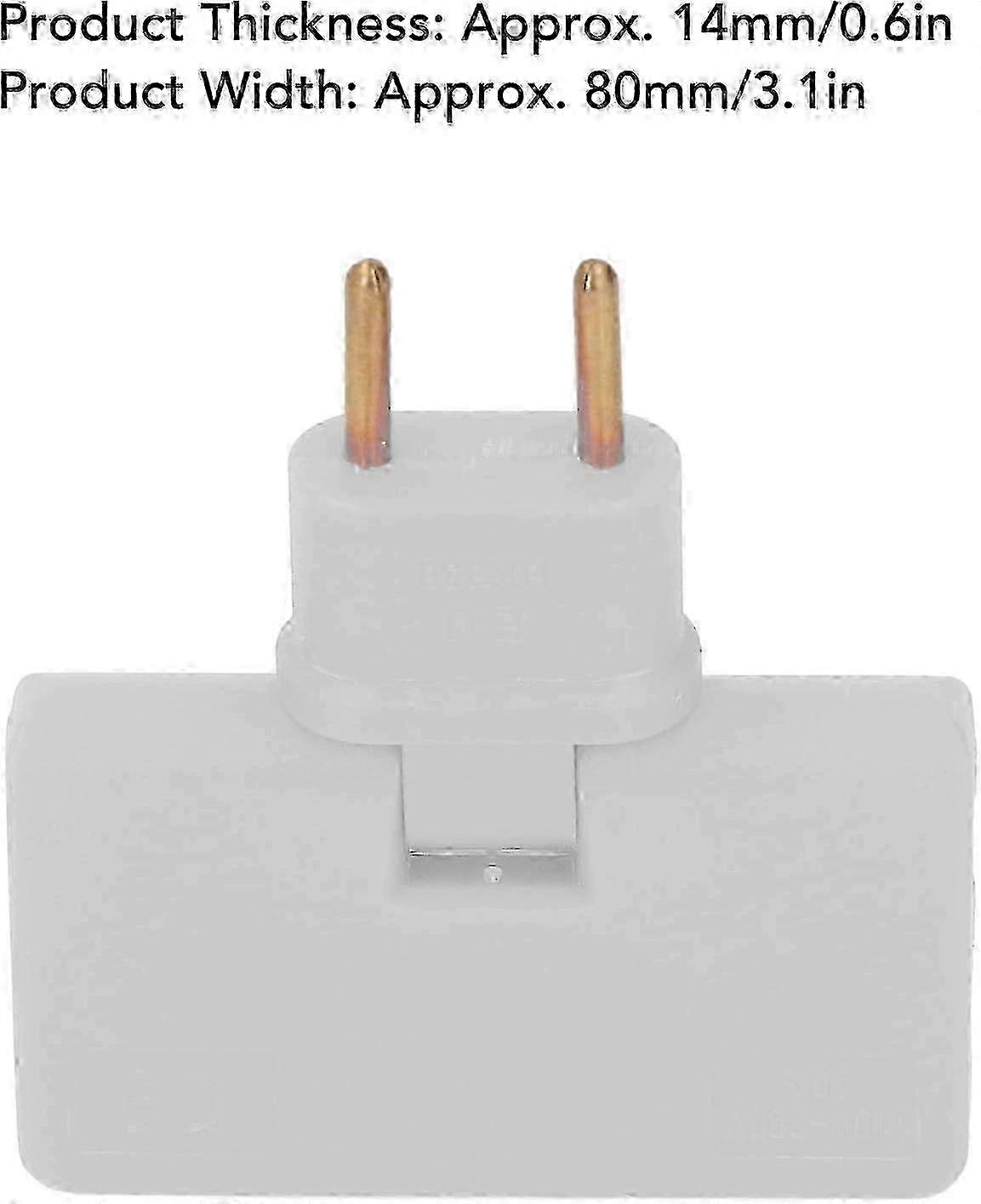 5PCS Flat Socket Wireless Plug Converter 180 Degree Rotation 1 to 3 EU Plug Adapter 110-250V for Placing Behind Furniture.
