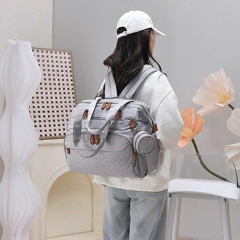 Large Capacity Nylon Diaper Bag with Changing Pad - Multi-Purpose, Portable Shoulder Bag for Diaper