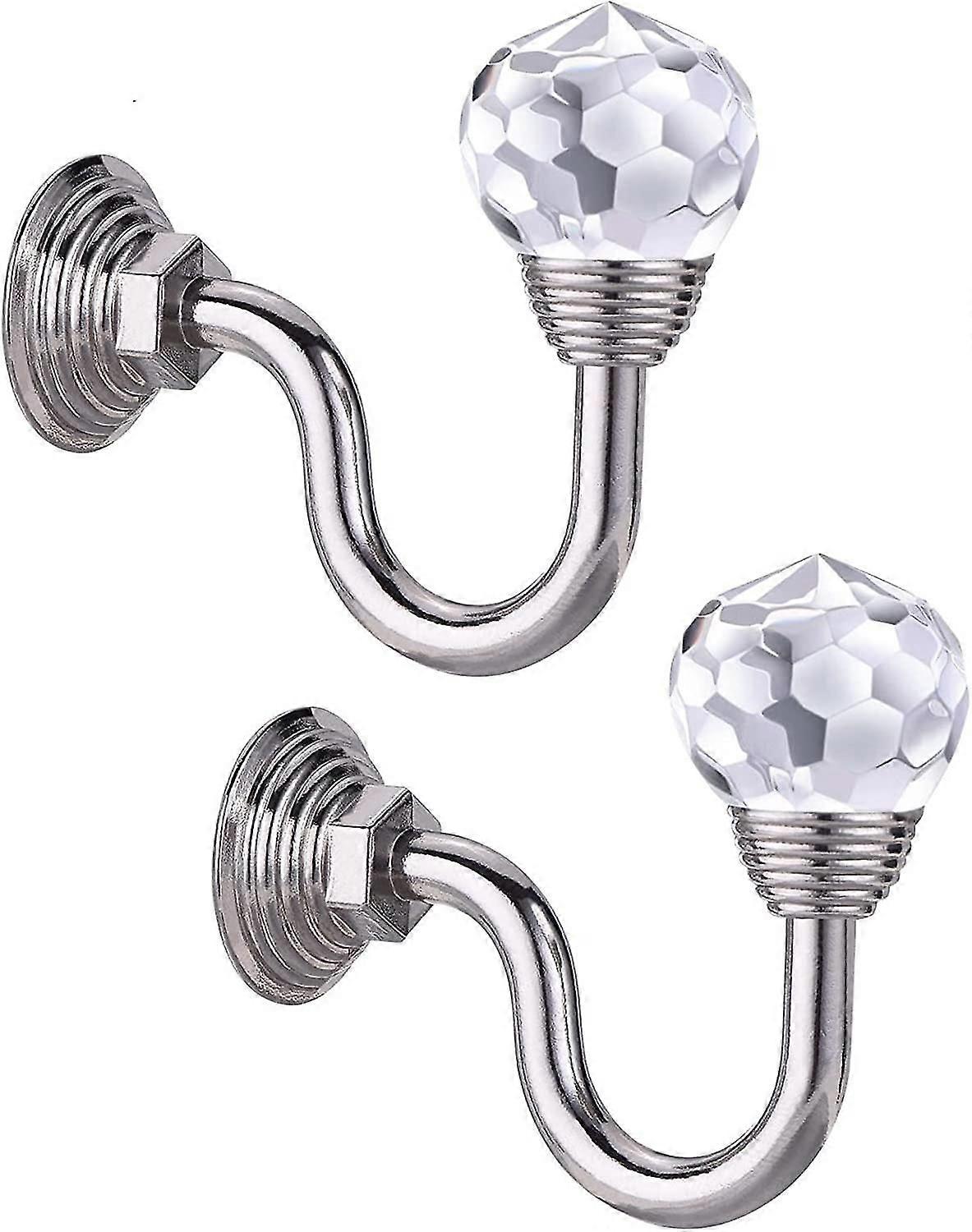 2 Pieces Metal Curtain Holdback Hooks, Gold Screw-in Curtain Hooks, Round Head Hooks For Curtain, Suitable For Curtains