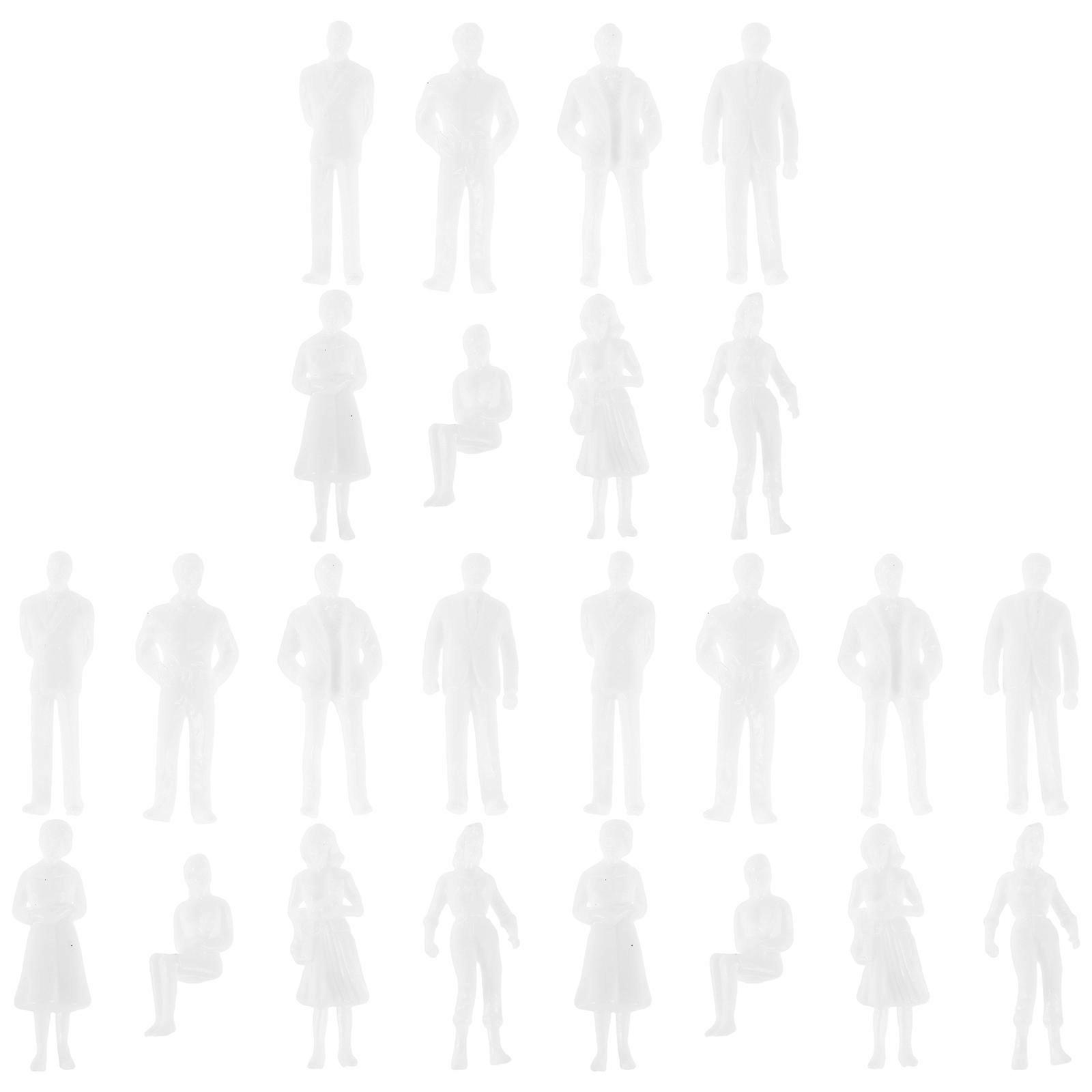DIY People Model Figures Model for Decoration 25Pcs White Plastic Figures