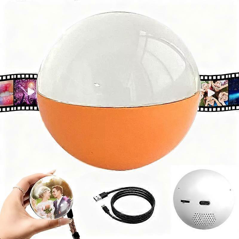 DIYCOM Peledic 2.7" 1080P Video & Audio Crystal Ball Customizable Electronic Display Sphere Plays Your Own Videos & Music Unique Gift for Co