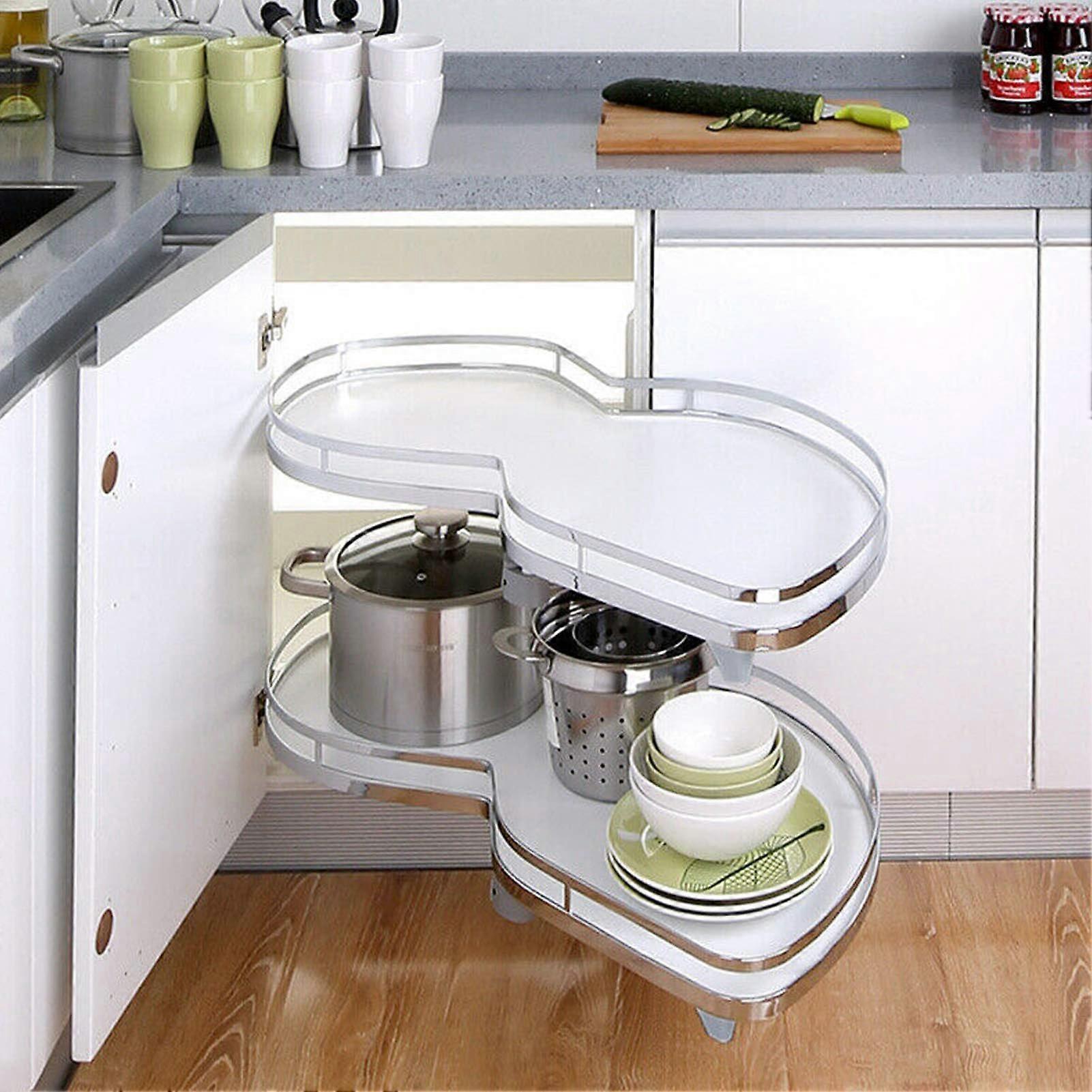 Kitchen Organizer Corner Pull Out Rotating Shelf for Blind Cabinet Storage Space Saving Right