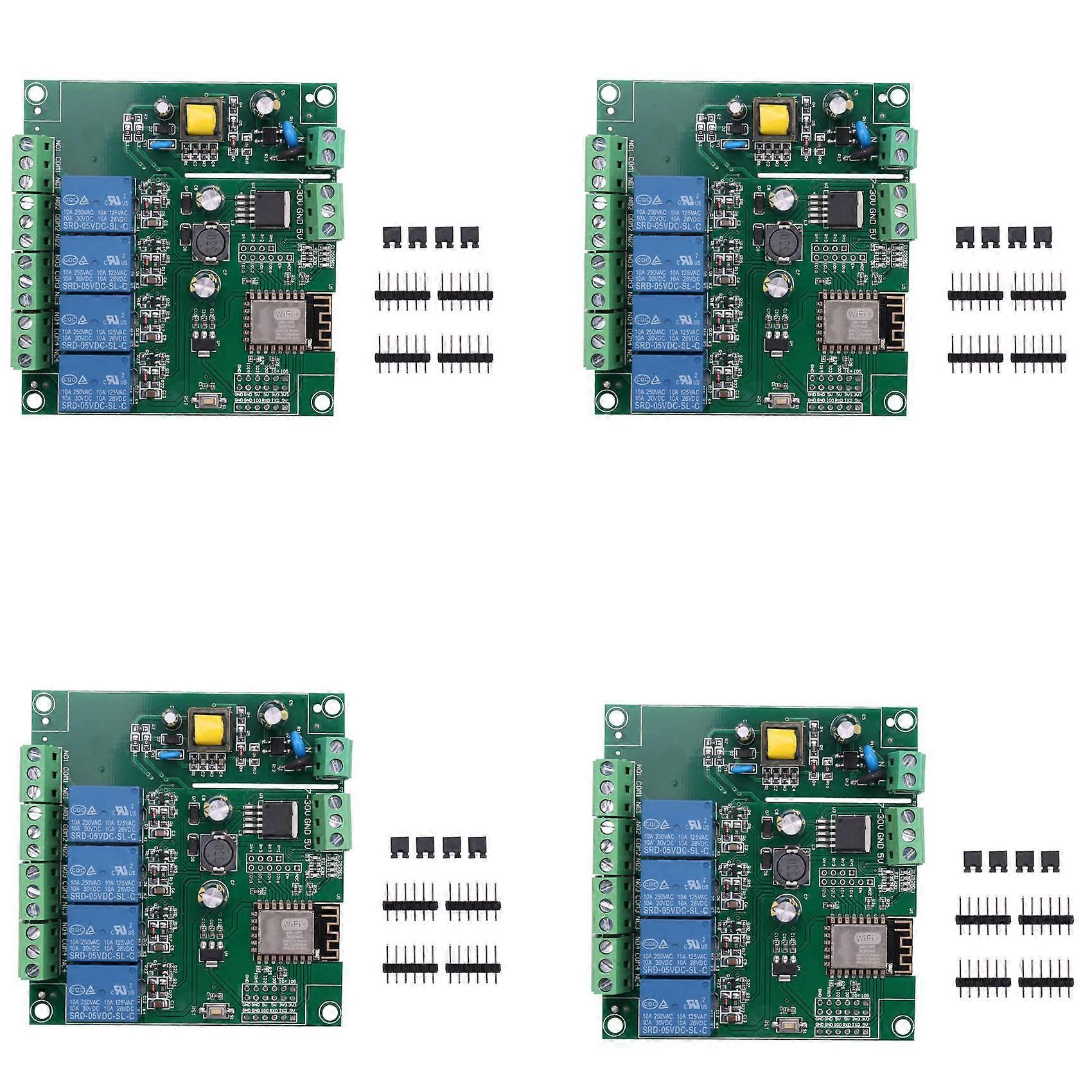 4X ESP8266 ESP-12F WIFI Relay Module 4Channel AC90-250V/DC7-30V/5V Delay Relay Switch for ARDUINO