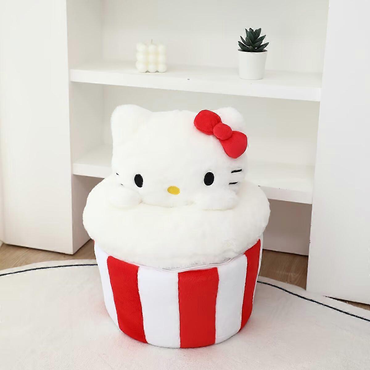 Cartoon KT large capacity covered storage bucket, home desktop storage basket, miscellaneous sorting box, toy storage box