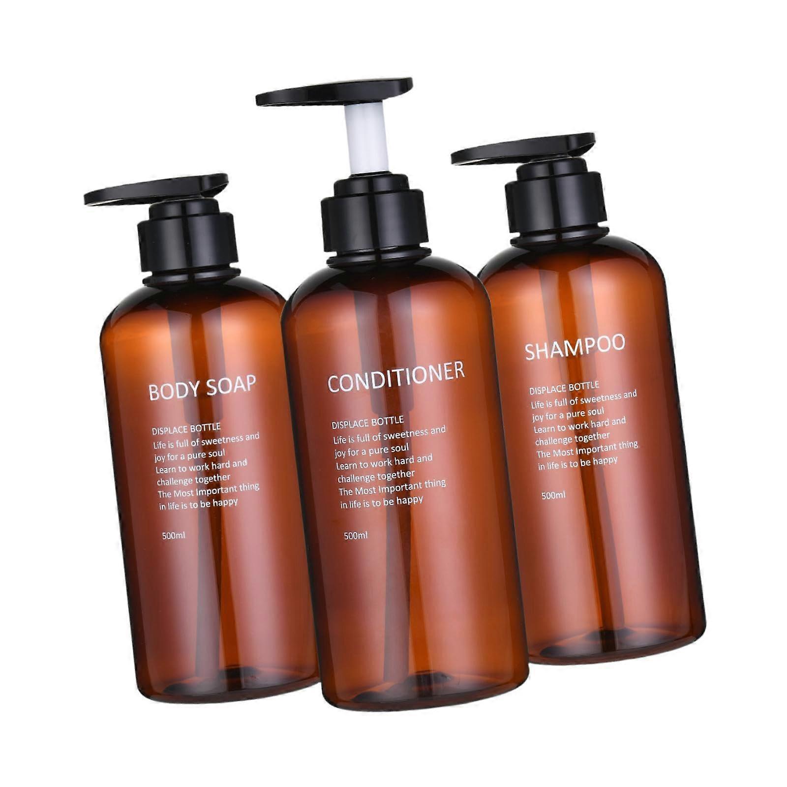 Refillable Shampoo and Conditioner Dispenser Set 3 Pack 300ml Travel Size Reusable Pump Bottles