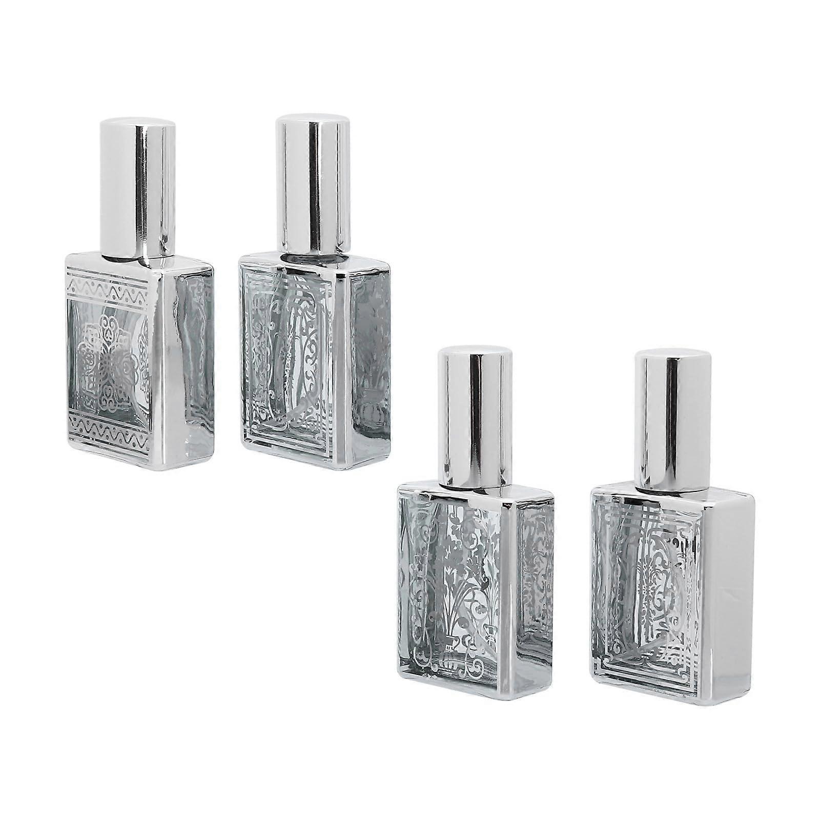 4PCS Refillable Glass Perfume Spray Bottles with LeakProof Seal for Travel and Essential Oils