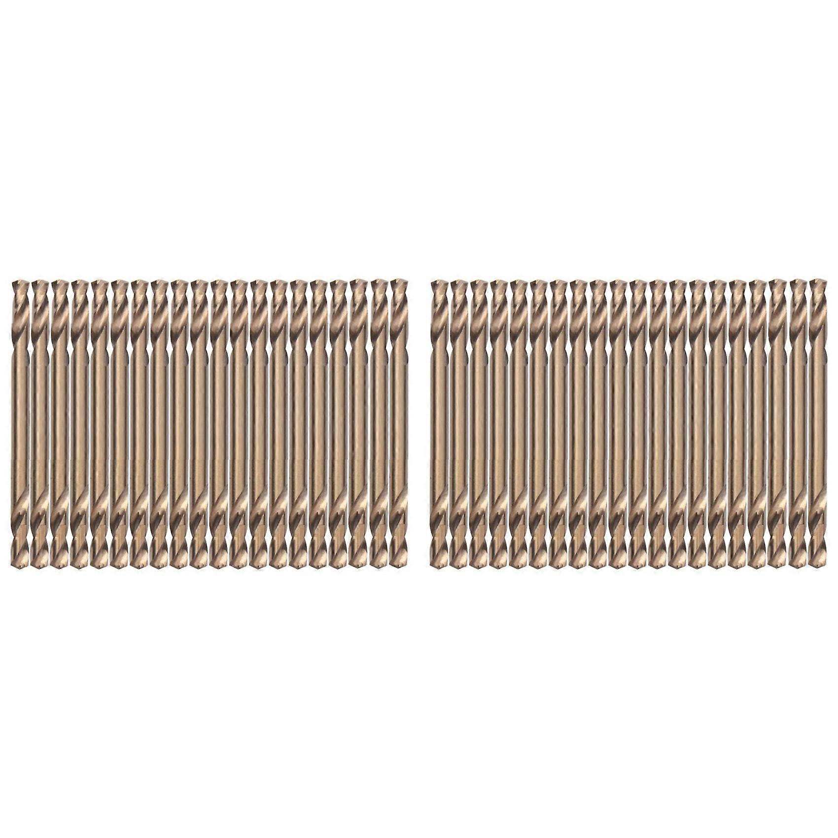 3.2mm Cobalt Drill Bits(40PCS),M35 HSSCO High Speed Steel Double Ends Stubby Body Twist Drill Bit Set for Hardened Metal