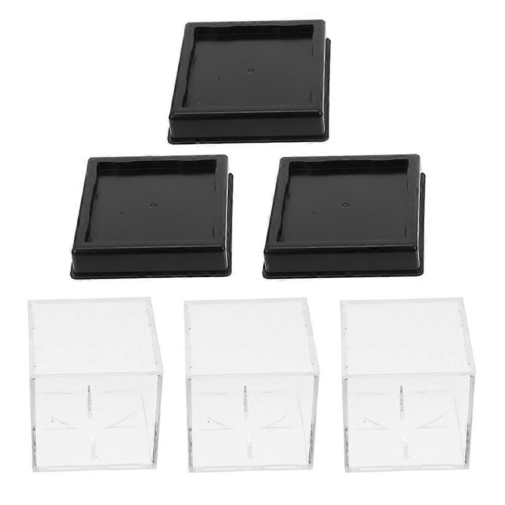 3pcs Transparent Acrylic Display Box for Baseball Small Portable Case Accessory