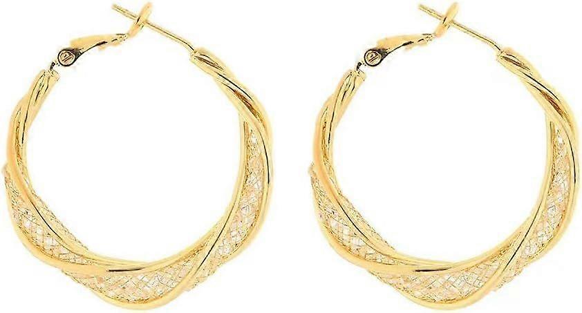 Round Hoop Post Stud for Women .Mesh Round Earrings.