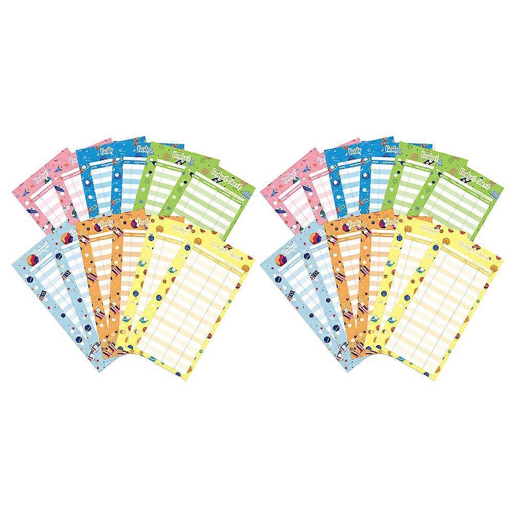 Cash Budget Sheet Expense Budget Sheets for Use 24Pcs Assorted Color