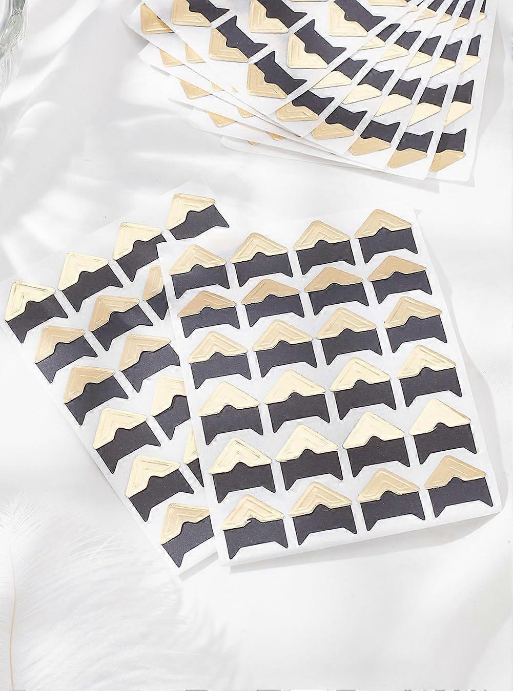 8 Sheets Gold Scrapbook Photo Corners Photo Corner Stickers Self-Adhesive Photo Mounting Corners Self-Adhesive Photo Corners for Memory Books Scrapboo