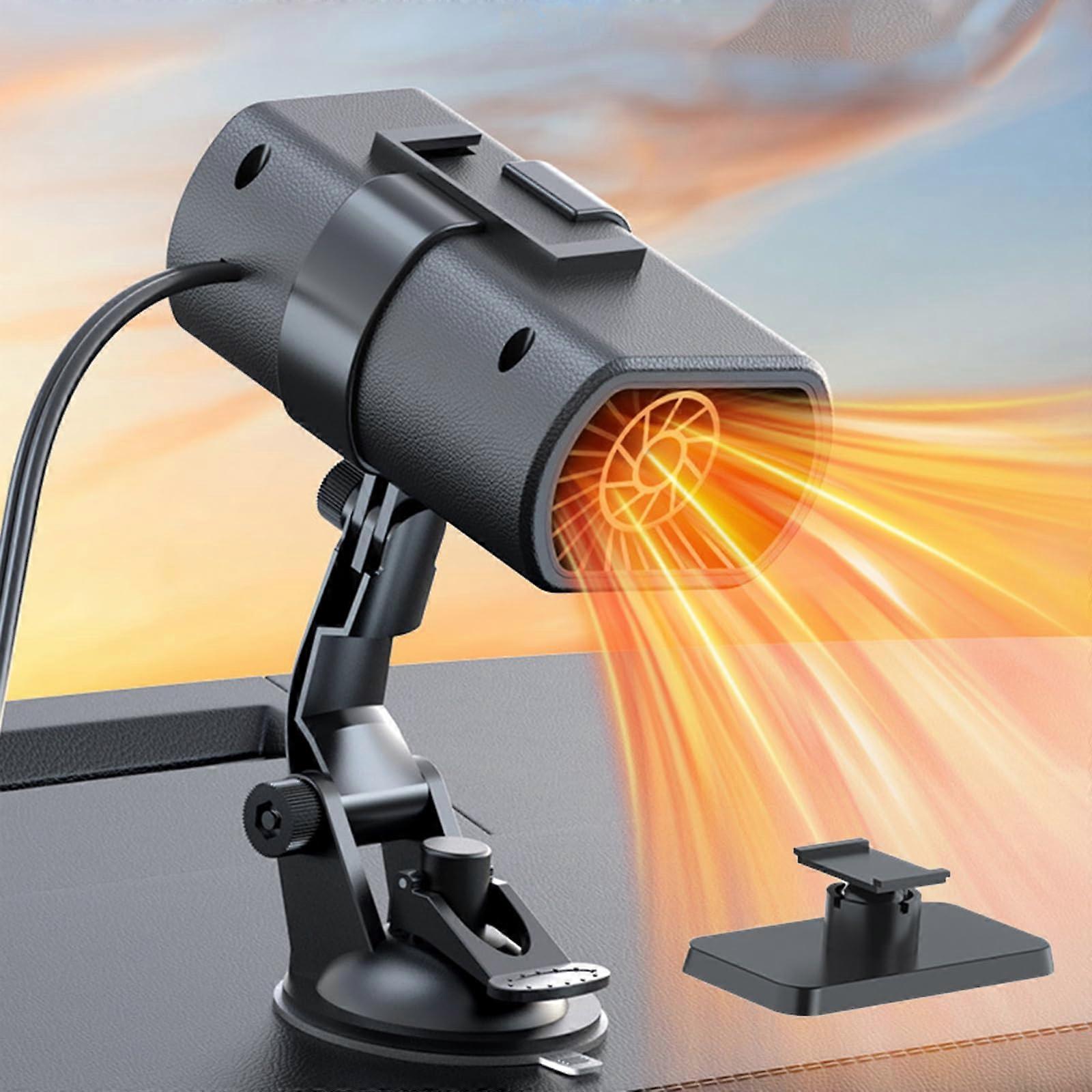 Car Heater 12V 150W for Dodge Caravan Fast Heating Windshield Defroster 2 in1 Cooling Fan 360° Rotation