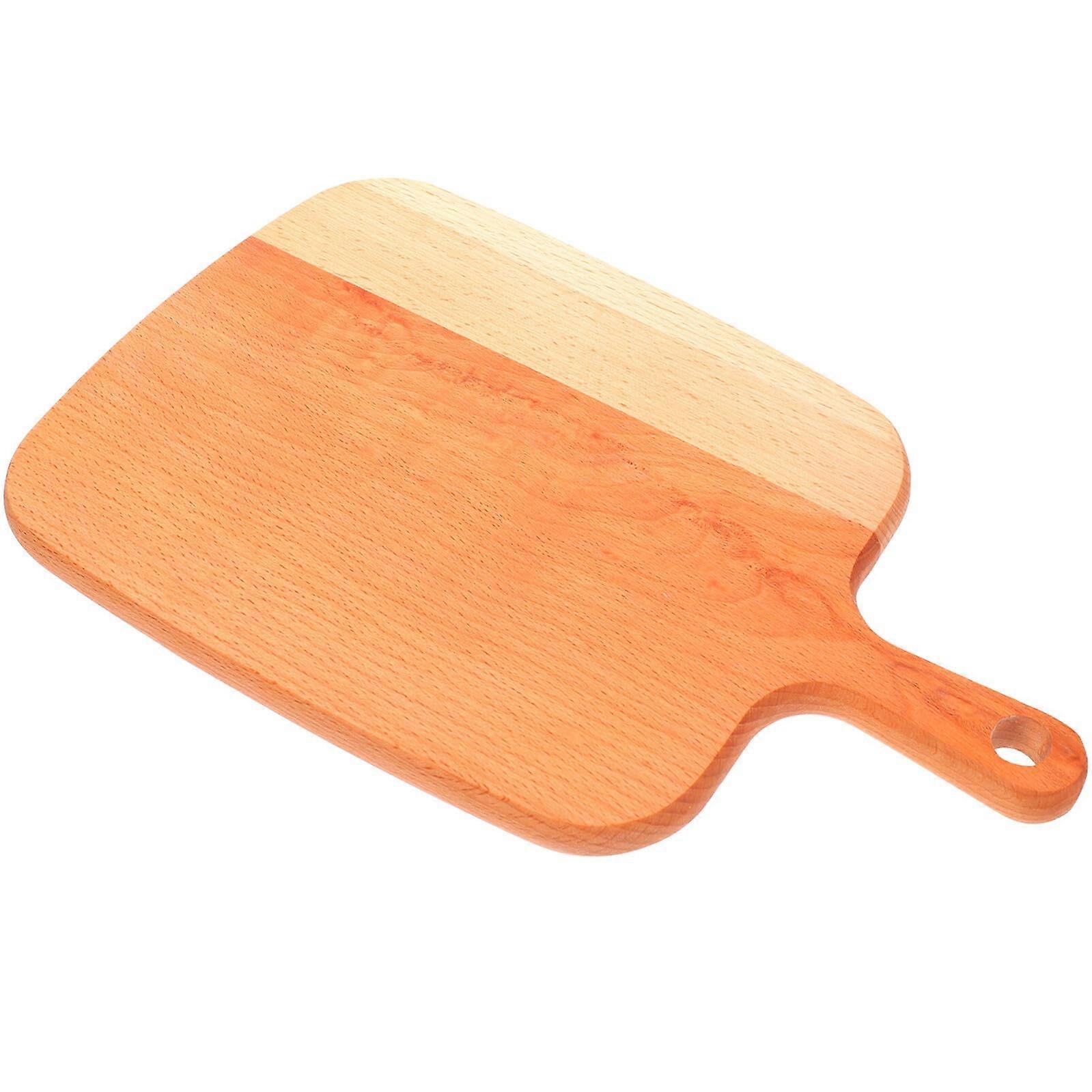 Wooden Cutting Board with Long Handle for Bread, Cheese and Charcuterie Serving, Smooth Finish