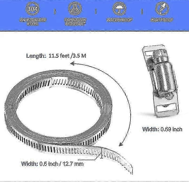 Adjustable 304 Stainless Steel Pipe Clamps - C Type