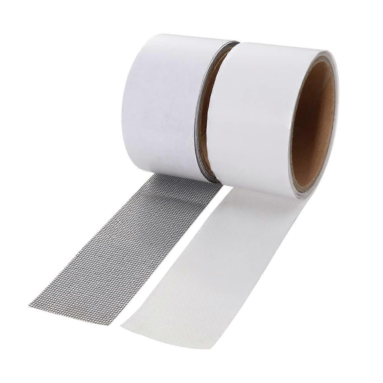 Window Screen  Tape 2pcs Strong Adhesive Fiberglass Mesh Patch for Doors and Windows