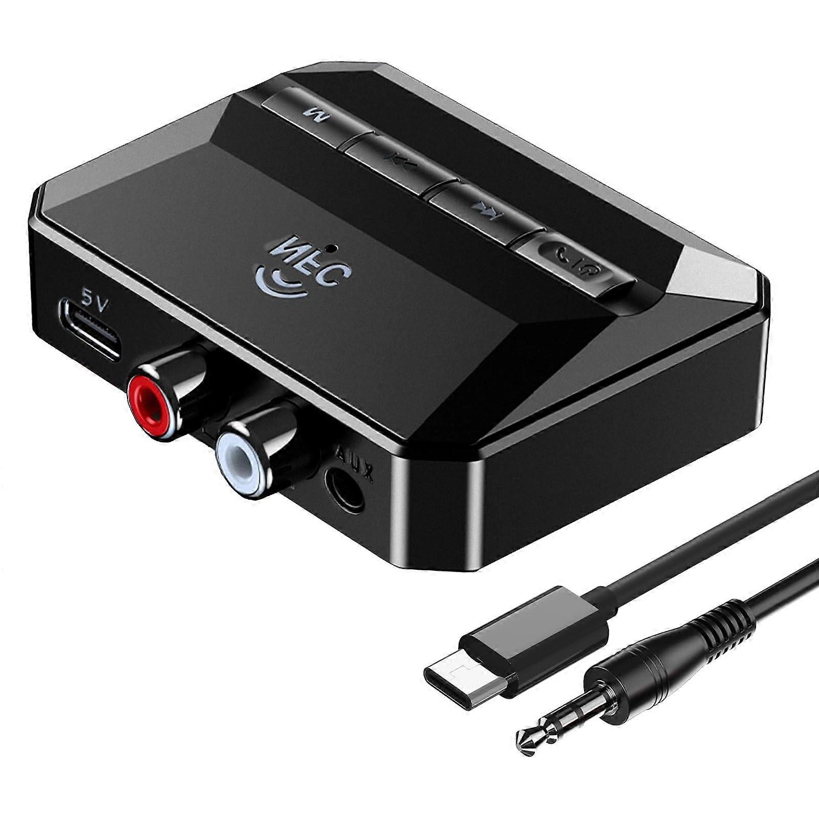 Bluetooth 5.3 NFC Wireless Audio Receiver with AUX/RCA USB TF Playback for Home Stereo