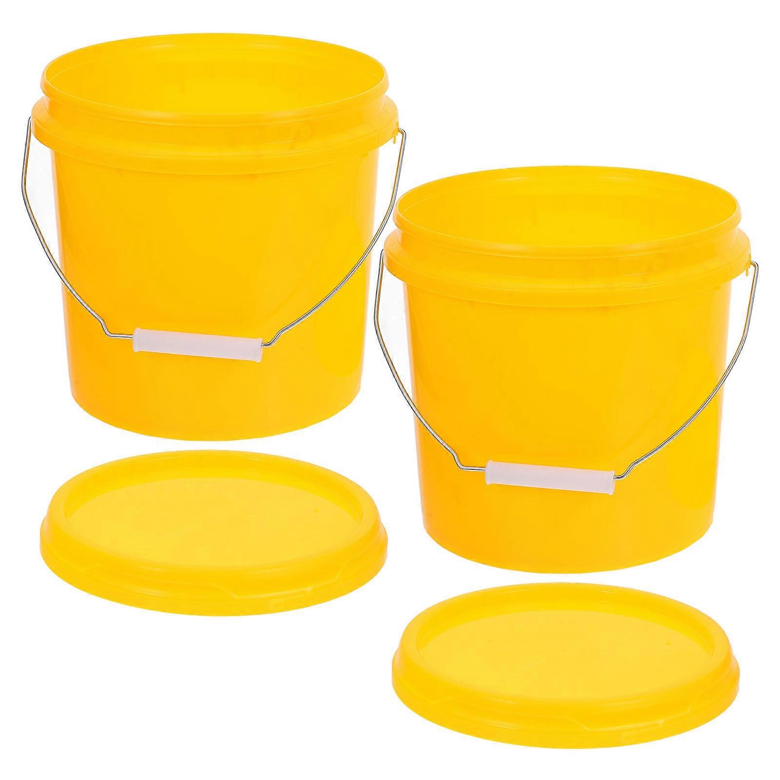 Home Use Plastic Water Bucket with Lid 2Pcs Multipurpose Container