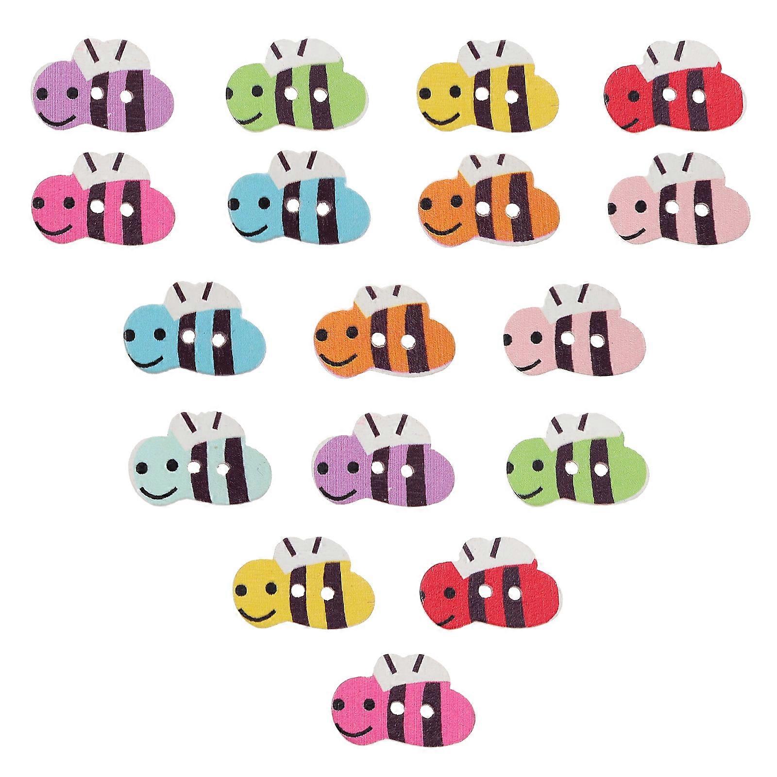 Button for Sewing Wooden Bee Shape Button for Sewing 200Pcs Decorative Use