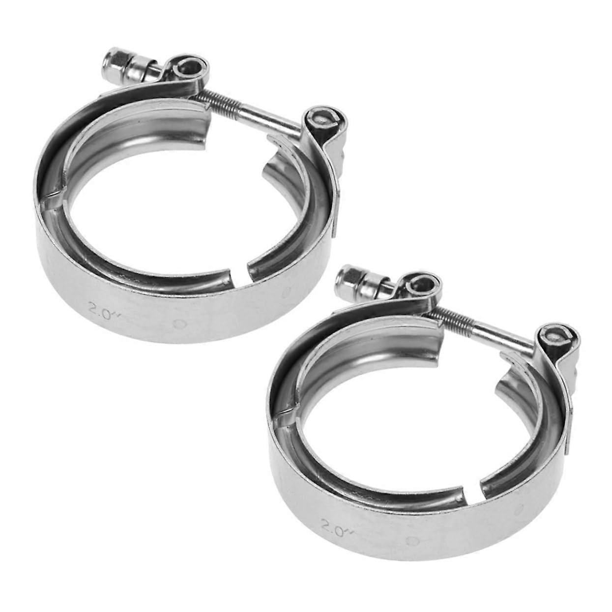 2pcs Motorcycle Exhaust Clamp Stainless Steel Bracket Easy Installation Durable Mounting