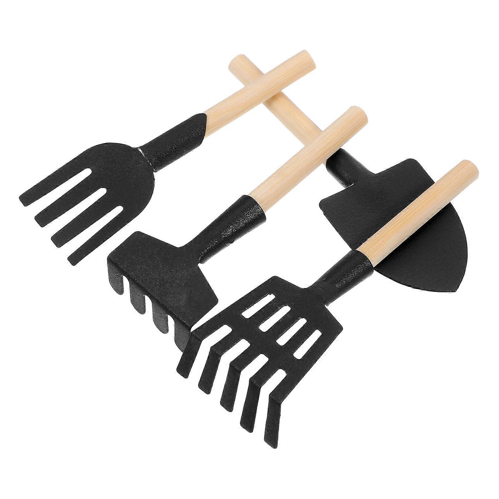 Miniature Garden Tools Mini and Rake for Decor 4Pcs Set