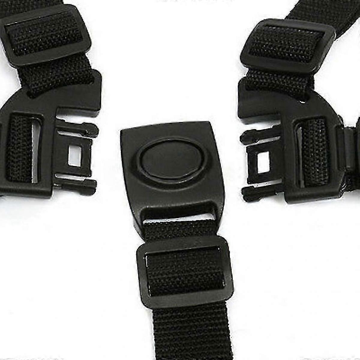 5-Point Adjustable Baby Safety Belt with Rotating Hook for Strollers (Black)