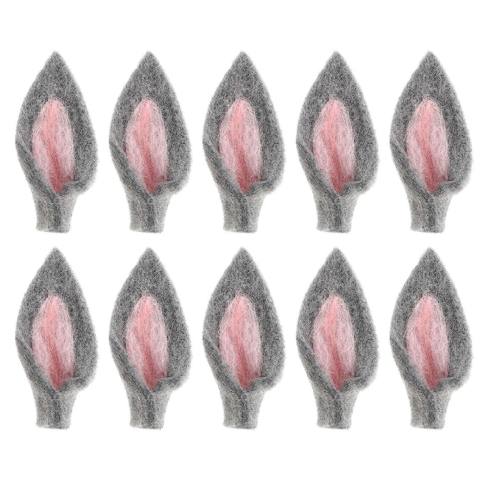 1 Set 10pcs Easter Decorations DIY Accessories Felt Rabbit Ear Ornaments