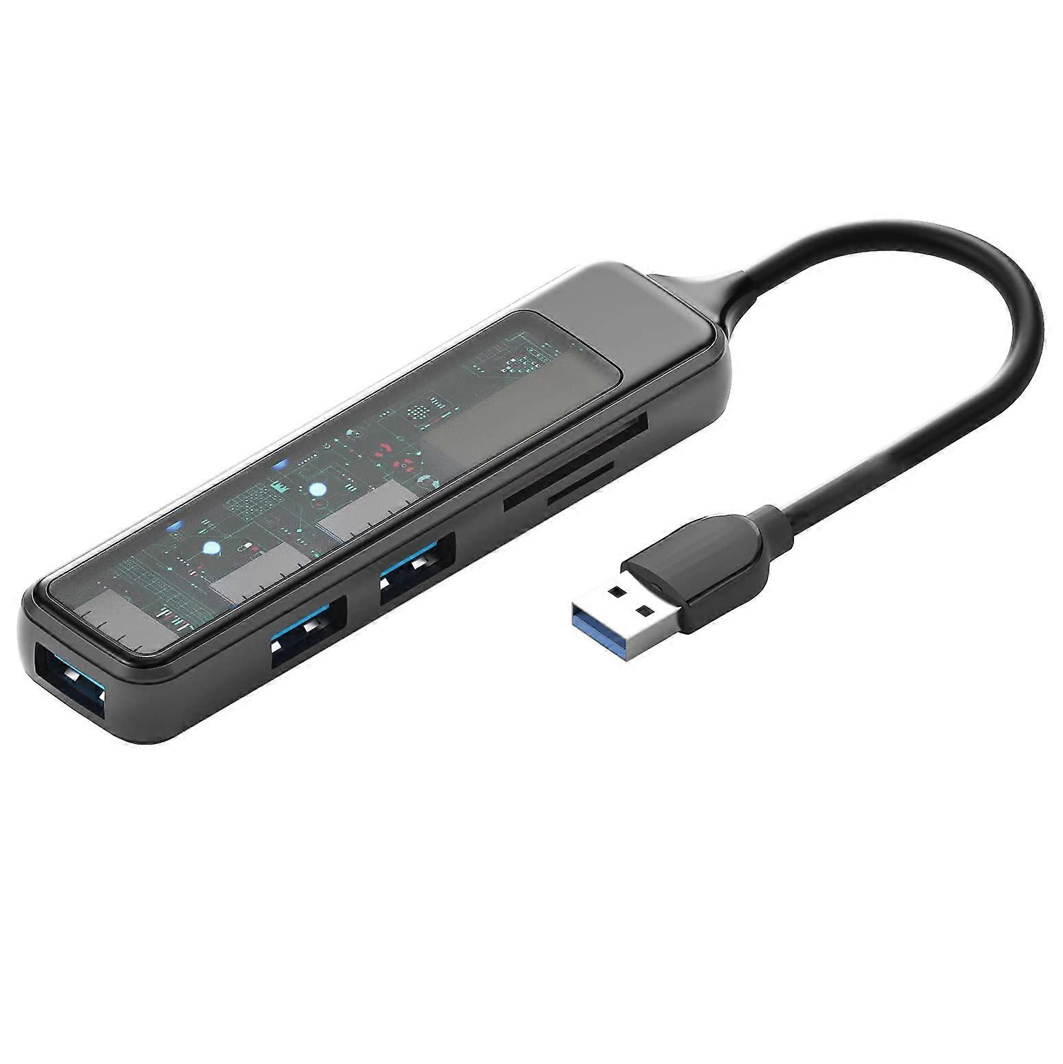 USB 3.0 Hub with SD TF Card Reader, Speed MultiPort USB Hub for Laptop, Mac and PC