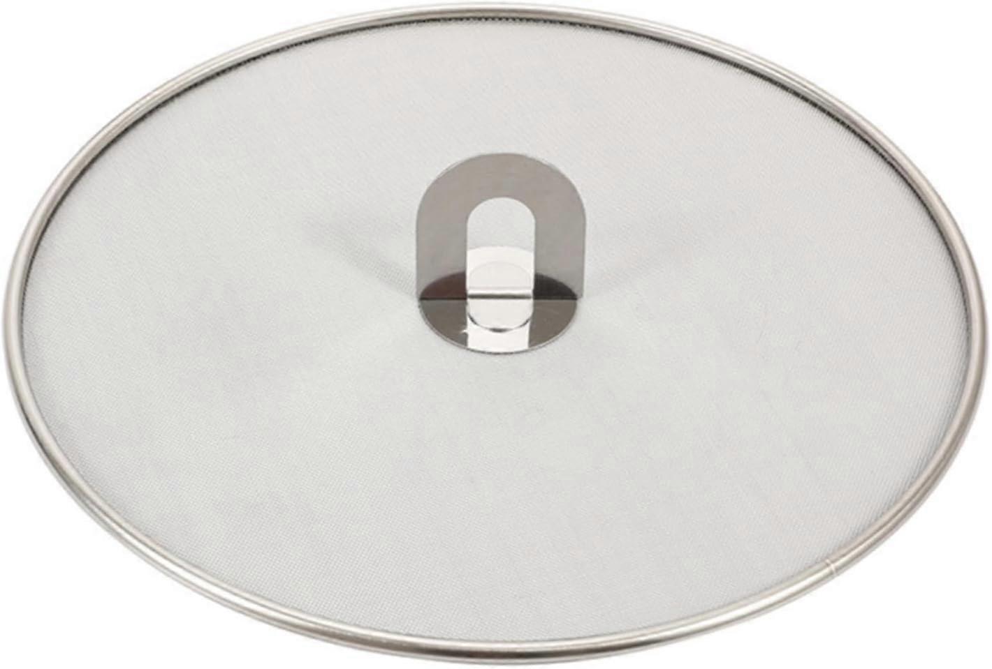 Stainless Steel Splatter Screen Grease Guard with Foldable Handle for Frying Pan Cooking