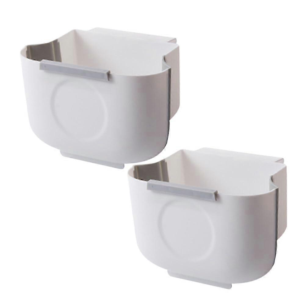 2pcs Foldable Wall Mounted Kitchen Trash Can, SpaceSaving Hanging Waste Bin for Cabinet Door