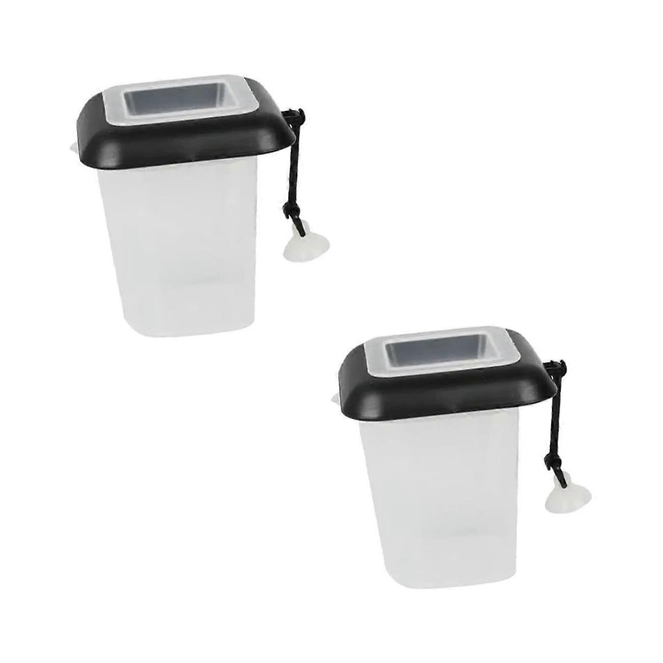 2pcs Aquarium Fish Feeder Plastic Mesh Cup for Worms Betta Feeding Tool Easy Clean Durable