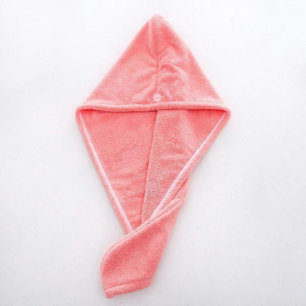 Pink Microfiber Quick Dry Hair Towel Wrap with Secure Button Closure for All Hair Types