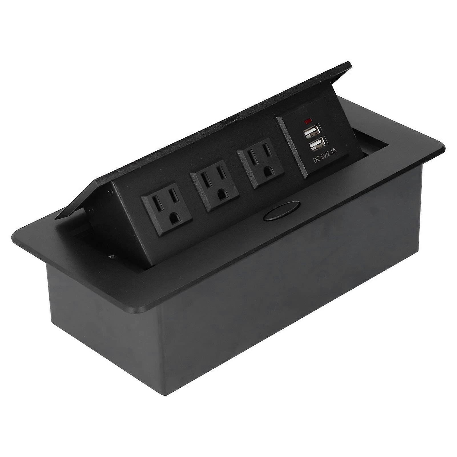 Desktop Power Socket with Dual Power Output and Fast USB Charging for Conference Table