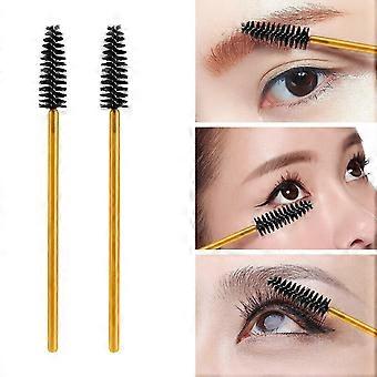 100 stuks wegwerp wimperborsteltjes, mascaraborsteltjes en wenkbrauwborsteltjes