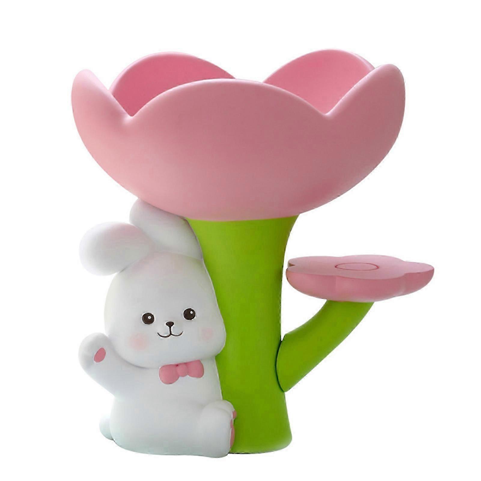 Candy Dish,Rabbit Flower Key Tray Storage Tray Decor Resin Tray Holder Innovative Solution