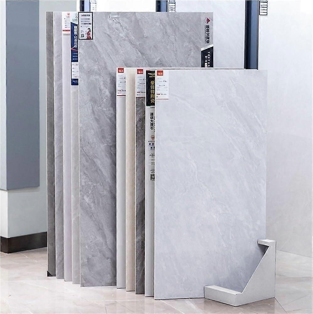Tile Display Stand with RustResistant Steel Frame for Ceramic Marble Porcelain Samples Silver