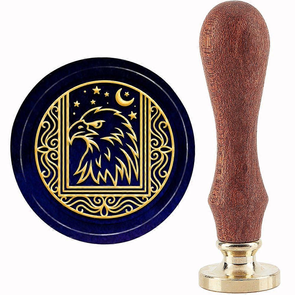 Brass Wax Seal Stamp with Handle for DIY Scrapbooking Eagle Pattern 3.5x1.18 inch(8.9x3cm)