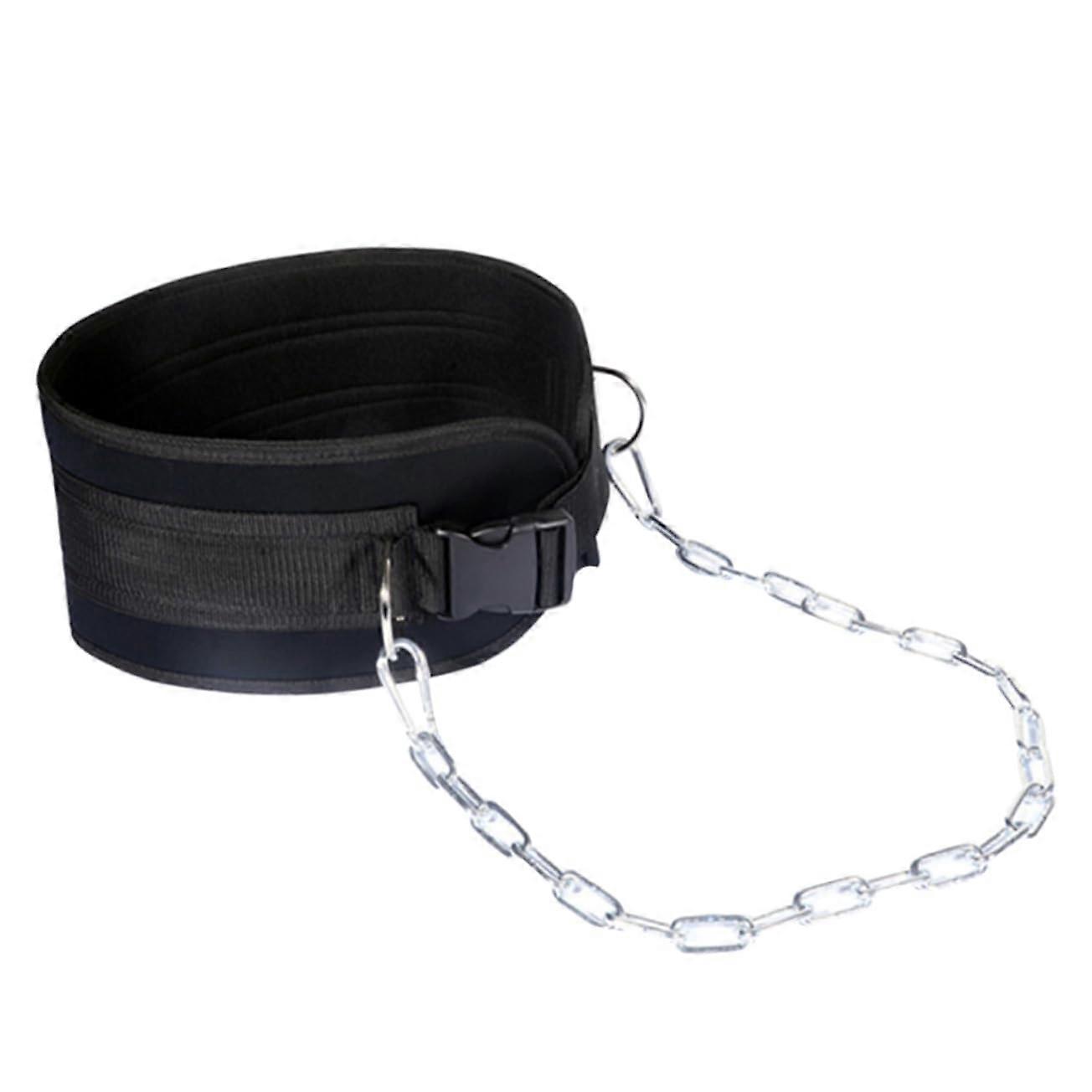 Adjustable Weight Lifting Belt with HeavyDuty Chain for Pull Ups and Lumbar Back Support