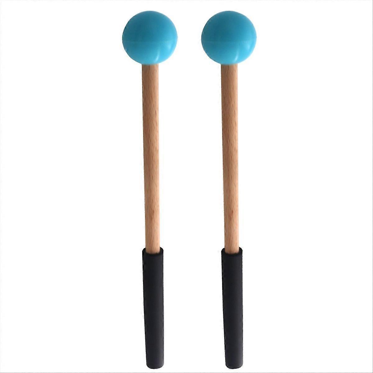 Percussion Mallets Stick with Rubber Head and Handle Blue