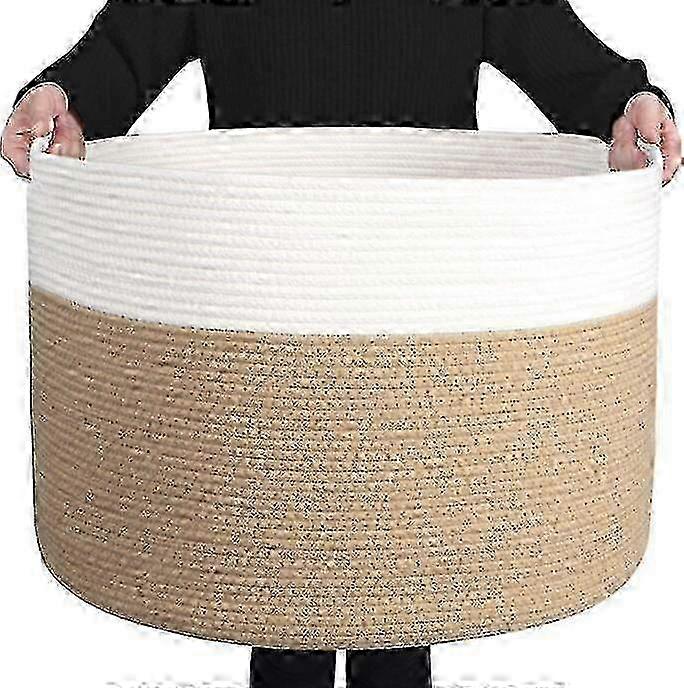 Large Cotton Rope Basket, Extra Large Woven Baskets for Storage