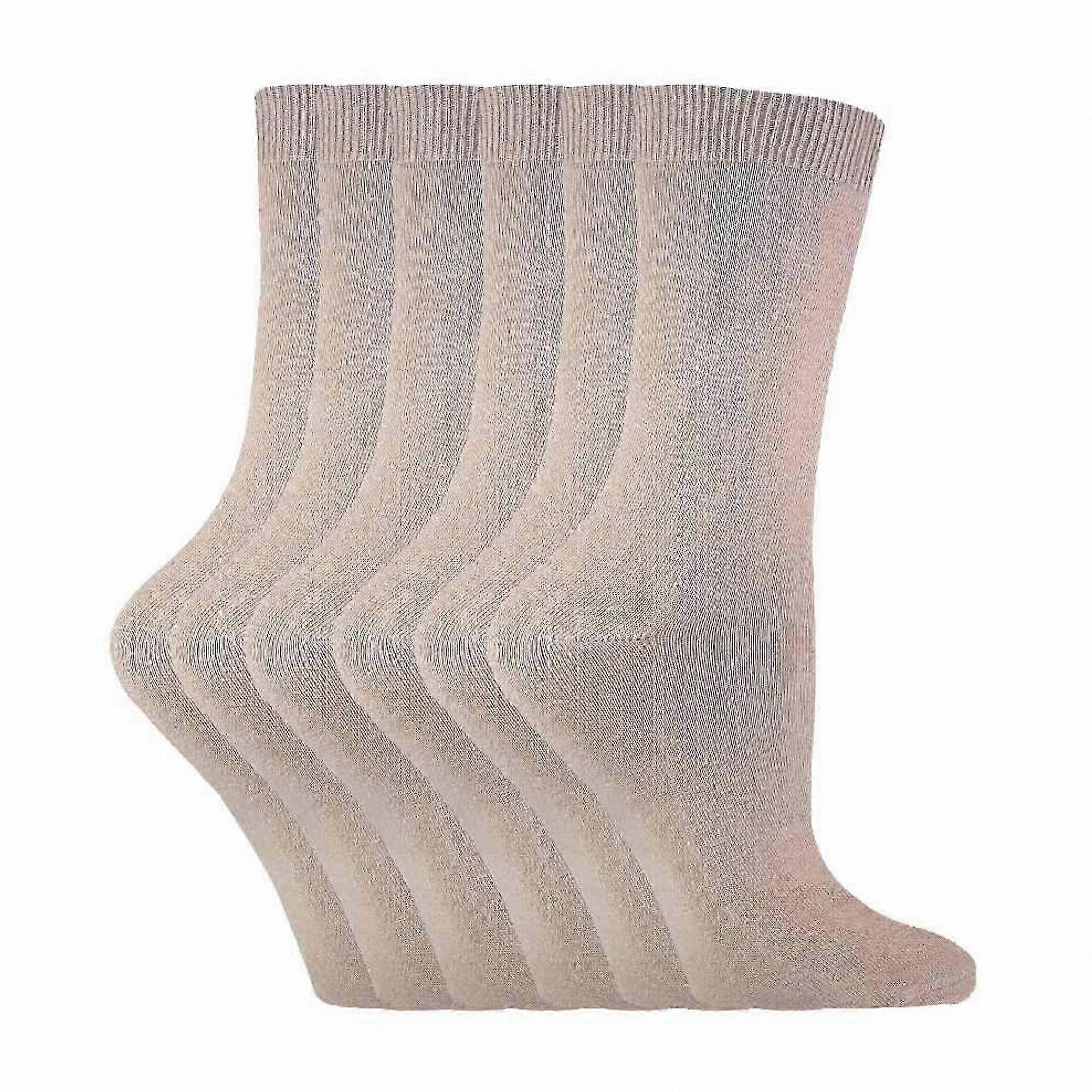 6-Pack Women's Solid Color Comfortable Everyday Cotton Socks