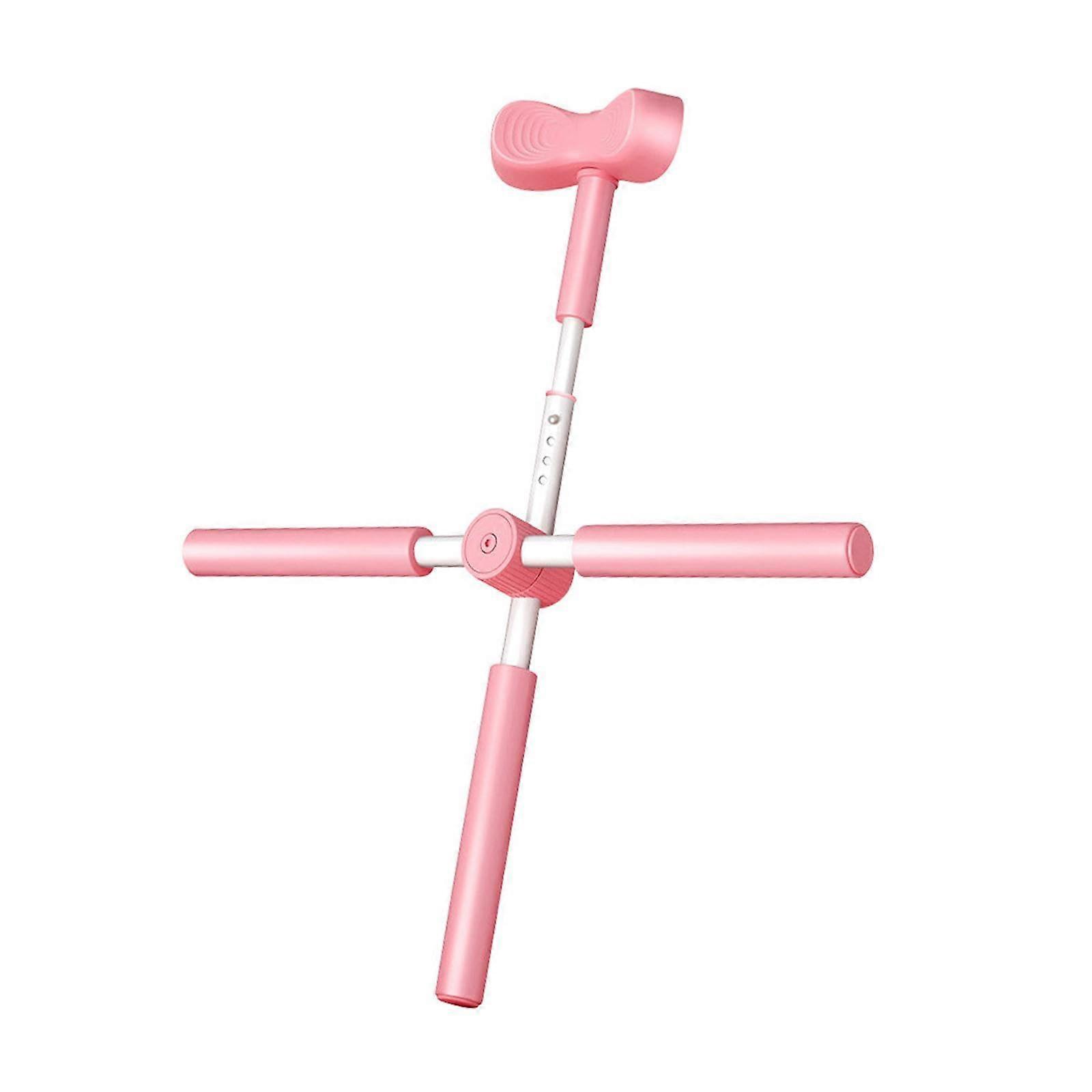 Adjustable Yoga Stick 32 in for Posture Correction and Spinal Alignment with Comfortable Headrest Pink
